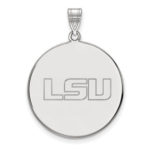 Sterling Silver LogoArt Louisiana State University XL Disc Pendant