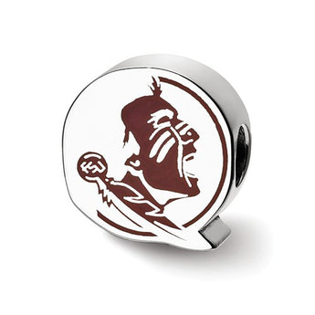 Sterling Silver LogoArt Florida State U Seminole Primary Logo Enameled Bead