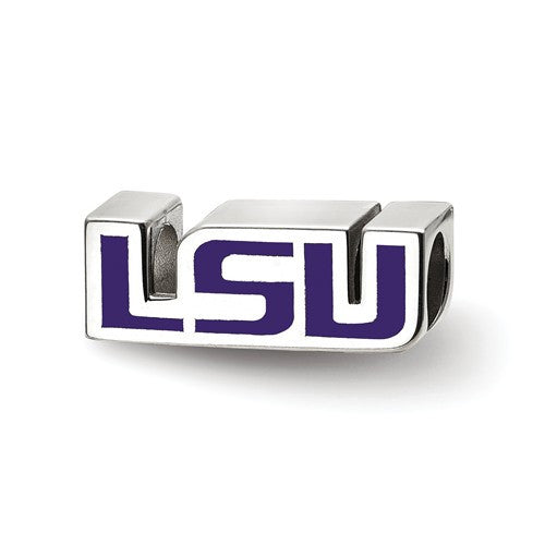 Sterling Silver LogoArt Louisiana State U Primary Enameled Logo Bead