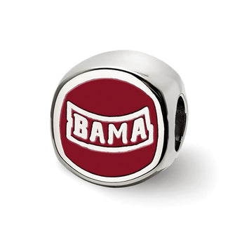 Sterling Silver LogoArt The U of Alabama Cushion Shaped Logo Bead