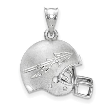 Sterling Silver LogoArt Florida State U 3D Football helmet w/Logo Pendant