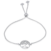 Ladies Sterling Silver Tree Of Life Bolo Bracelet/XBR-124-SS