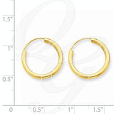 14k Polished Round Endless 2mm Hoop Earrings