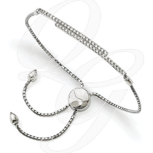 Sterling Silver CZ Brilliant Embers Adjustable Bracelet