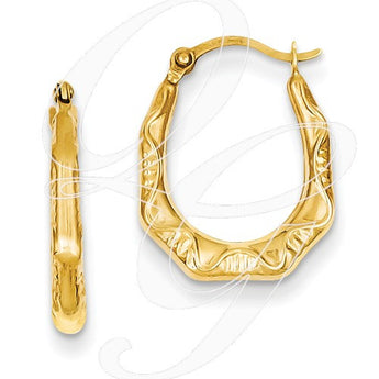 14k Madi K Hollow Oval Hoop Earrings