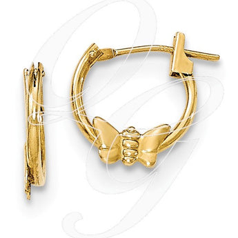 14K Madi K Polished Butterfly Hoop Earrings