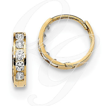 14k Madi K 2mm CZ Huggie Hoops