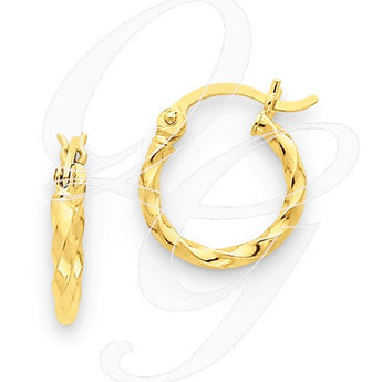 14k Twist Polished Hoop Earring