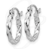 14k WG Twist Polished Hoop Earring