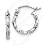 14k WG Twist Polished Hoop Earring