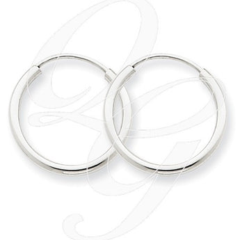 14k White Gold 1.5mm Polished Endless Hoop Earrings