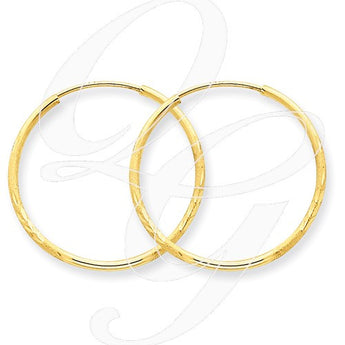 14k 1.25mm Diamond-Cut Endless Hoop Earring